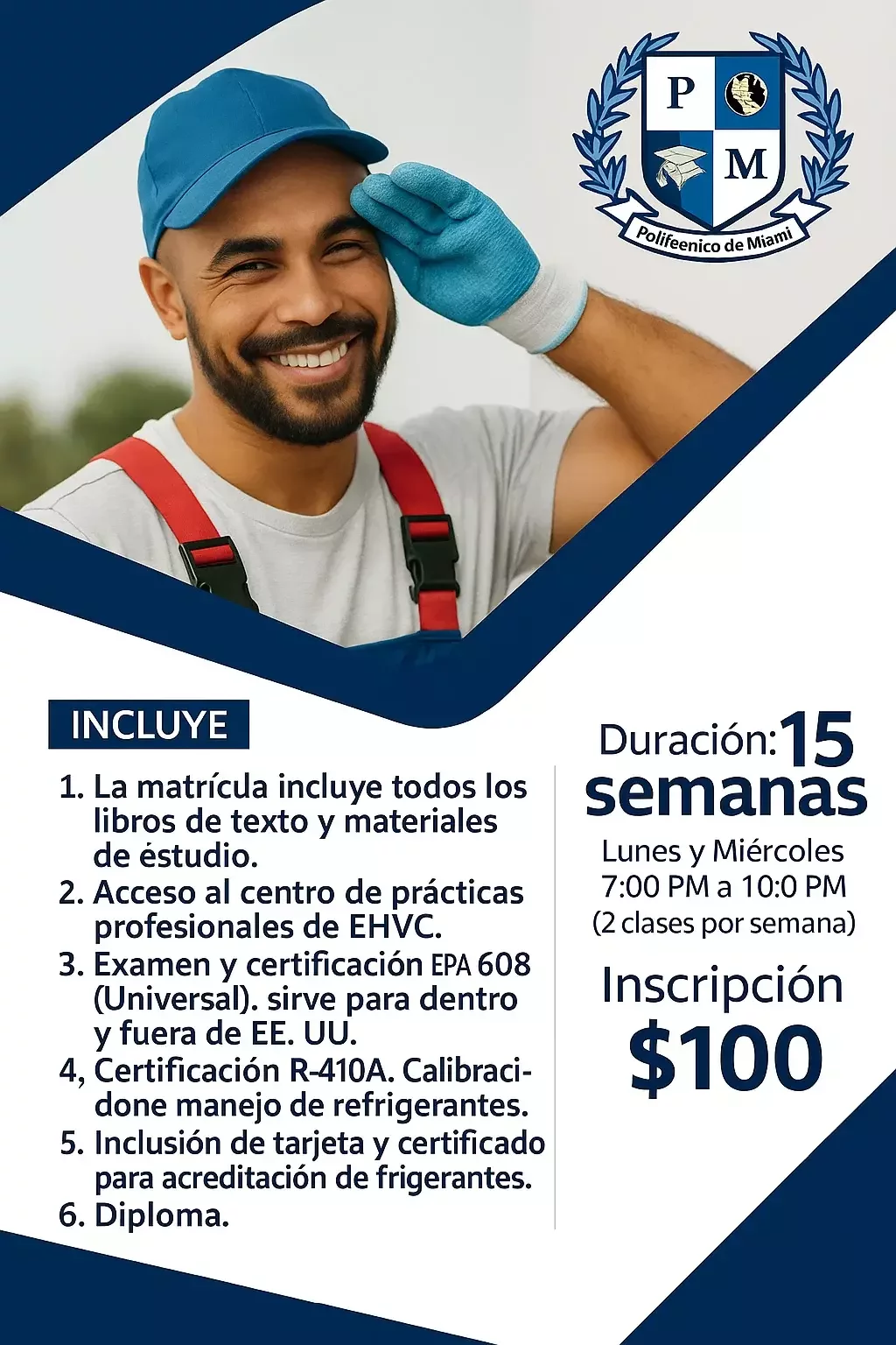 Curso de HVAC en Miami con certificación EPA 608 – Politécnico de Miami