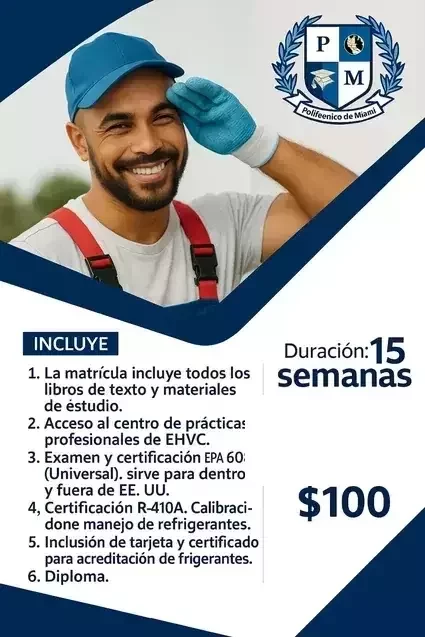 Programa HVAC 15 semanas en Miami en español
