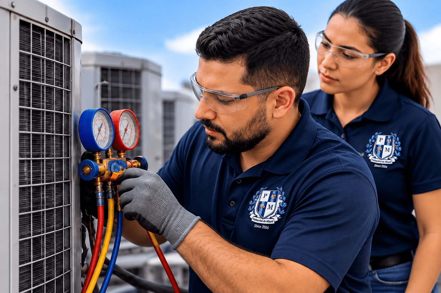Entrenamiento práctico de HVAC en el Politécnico de Miami