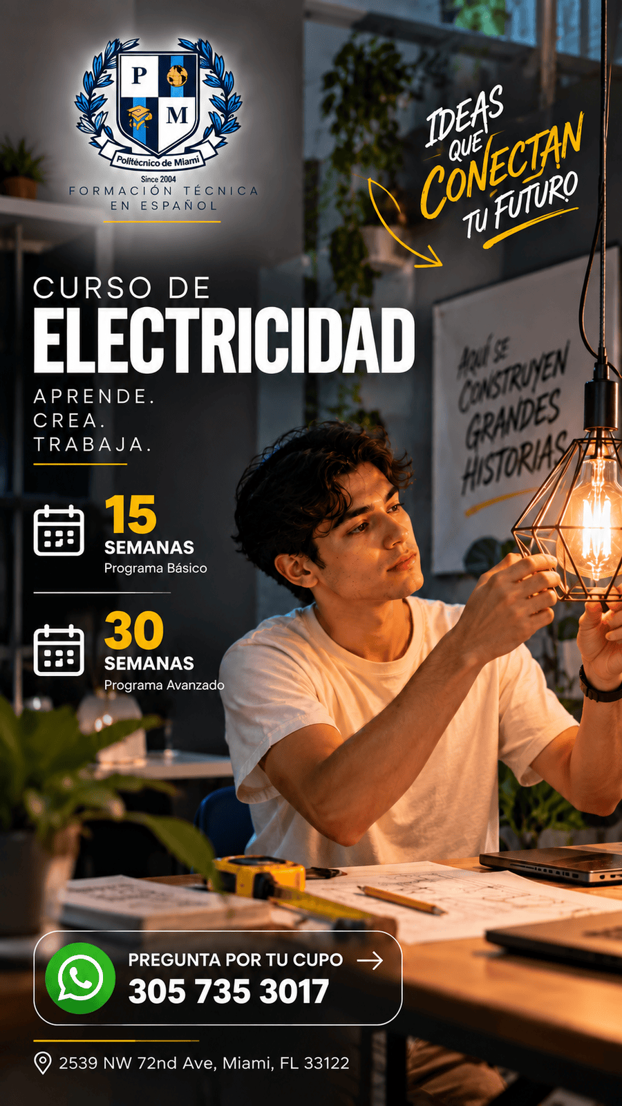 Programa de electricidad de 15 semanas en español en Miami
