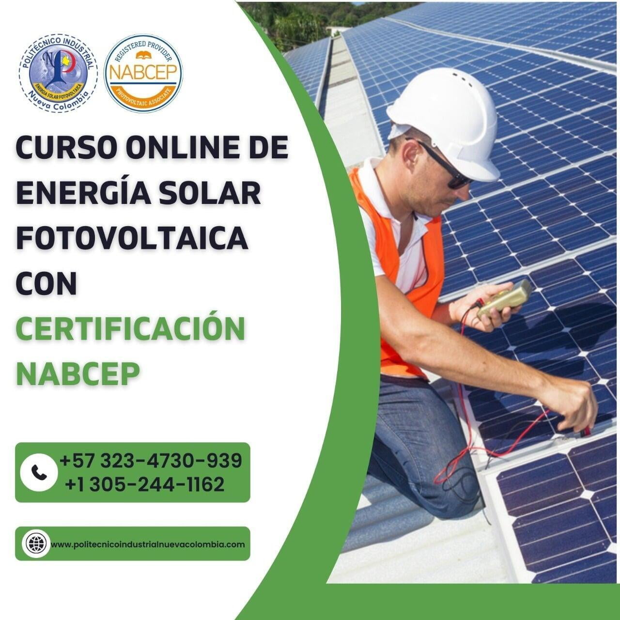 Curso Energía Solar Fotovoltaica para aplicar a la   NABCEP PV ASOCIADO ( FV201-FV301 )
